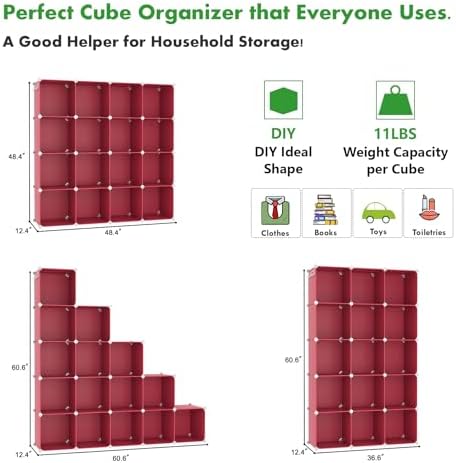C&AHOME 16 Cube Storage Organizer Cube Shelves Units Storage Cubes - Image 2