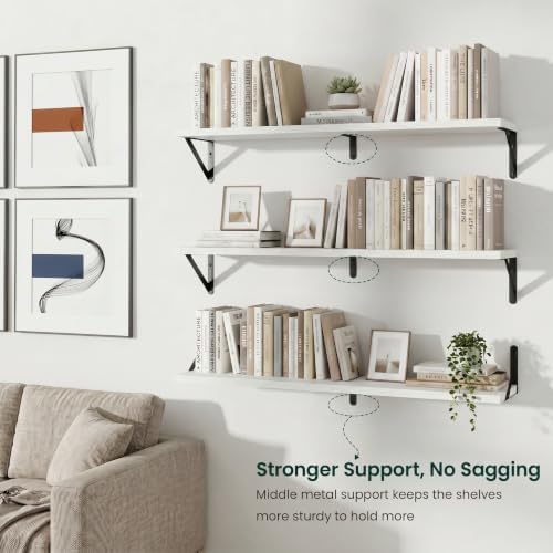 Floating Shelves, 8 Inch Deep Rustic Book Shelf - Image 7