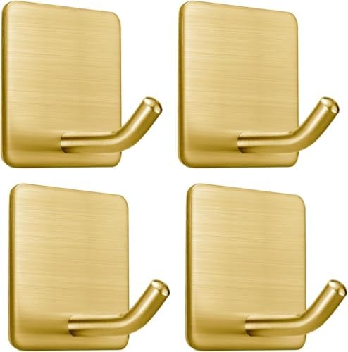 FOTYRIG Gold Self Adhesive Hooks Holds 15lbs-6 Packs - Image 2