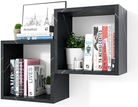 Kaboon Cube Floating Shelves Set2, Display Shelves Wall Mount 7.75" D x 12.5" W by Kaboon