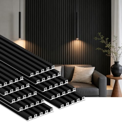 RITOLLO WPC Slat Wall Panels, 90.5 x 7.9 x 0.8Inches 10Pack 3D Accent Wall by Ritollo