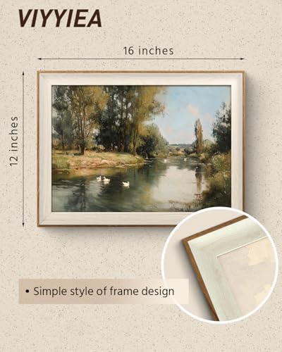 VIYYIEA Framed Vintage River Landscape Wall Art - Image 5