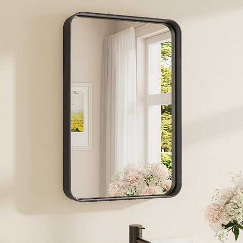 TETOTE 16 x 24 Inch Black Frame Mirror, Bathroom Vanity Mirror by TETOTE