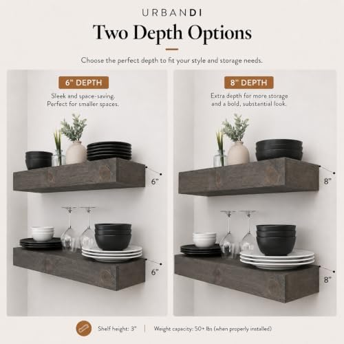 Urbandi Modern Floating Shelves 3 Inches Thick - Image 7