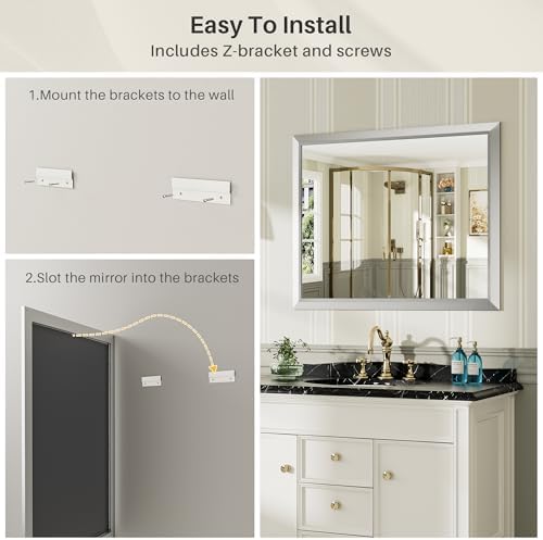 Briivue Bathroom Wall Mirror, 72x32 Inch - Image 6