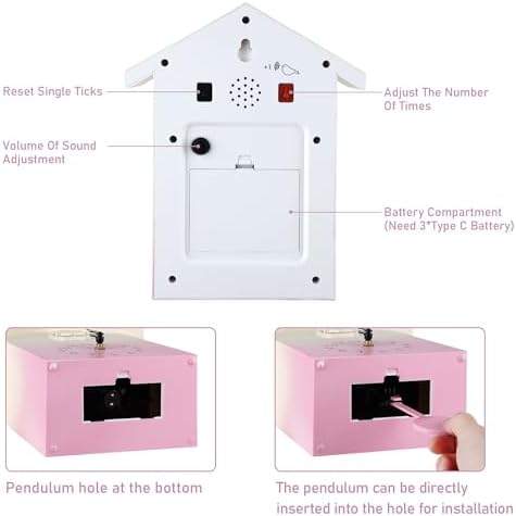 KEYPOWER Cuckoo Clock Cuckoo Wall Clock, Natural Bird Voices Or Cuckoo Call - Image 6