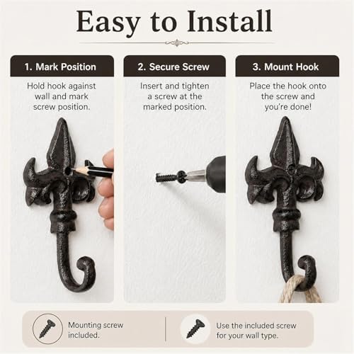 iobiotio Cast Iron Wall Hooks - Image 7