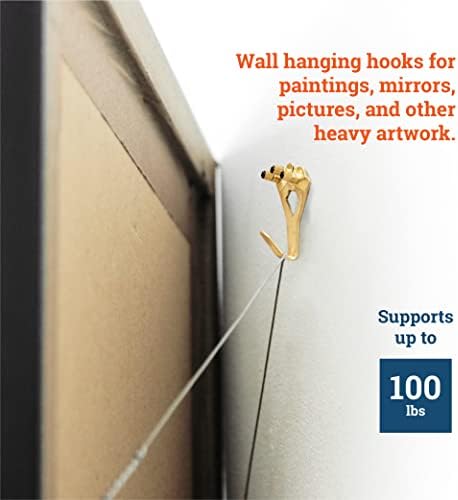 PHS 100 lb Brass Picture Hanging Hooks - Image 4