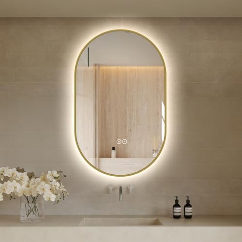 LAIYA 48x30 Inch Oval LED Bathroom Mirror by LAIYA