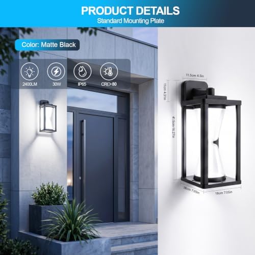 Outdoor Wall Light LED 30W Black Exterior Lighting Fixture - Image 4