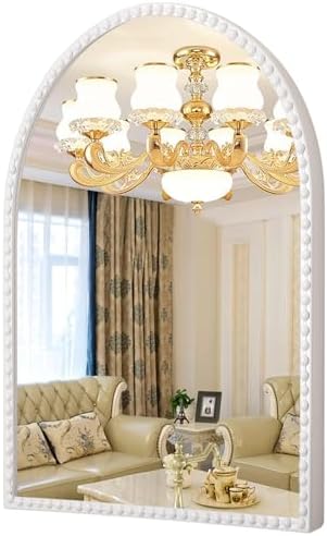 Arched Mirror for Wall, with Beaded Framed Metal Accent Wall Mirrors Decorative - Image 2