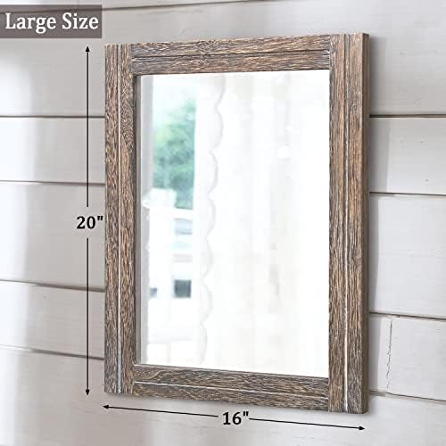 AAZZKANG Mirror with Wood Framed Rectangle Rustic Wall Mirrors Decor Large - Image 2