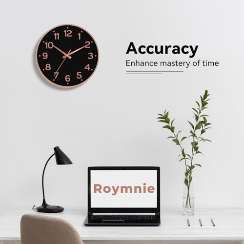Roymnie 8 Inch Wall Clock, Battery Operated Silent Non Ticking Analog - Image 4