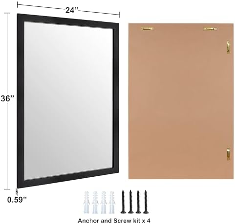 Bathroom Mirror for Over Sink 36x24 Inch Rectangular Wall Mirror - Image 2