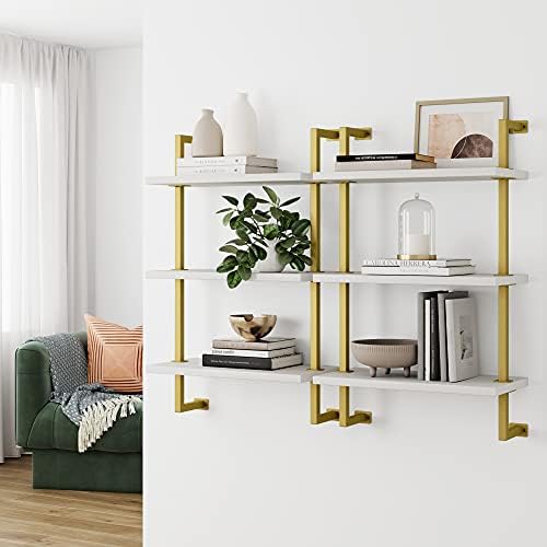 Nathan James Theo 3-Shelf Small Bookcase, Floating Wall Mount Bookshelf - Image 3
