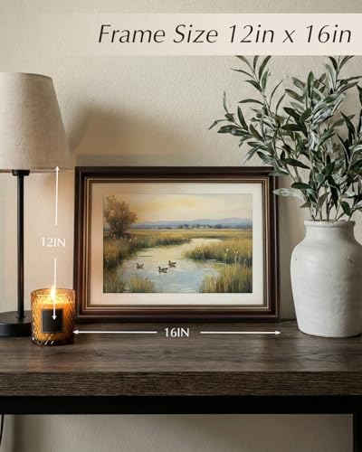 VIYYIEA Landscape Wall Art, Country Nature River Scenery Prints 16x12 in - Image 4