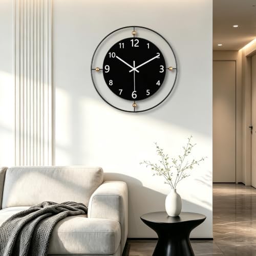 Dankeit Modern Silent Wall Clock 16Inch Black Clock - Image 5