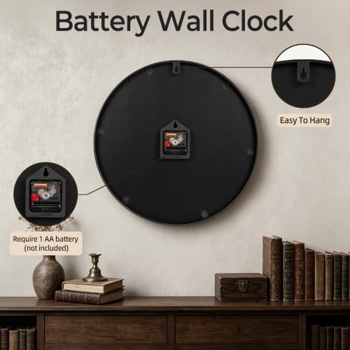 Wall Clock Farmhouse Vintage 16 Inch Silent Non-Ticking Battery Operated - Image 6