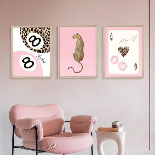 Trendy Leopard Wall Art Cheetah Print Canvas Wall Decor 8 Ball Poster Preppy - Image 6