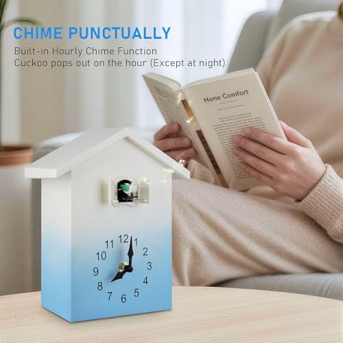 KEYPOWER Cuckoo Clock Cuckoo Wall Clock, Natural Bird Voices Or Cuckoo Call - Image 5