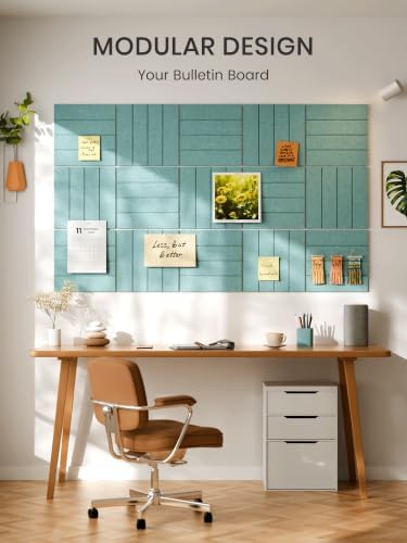 Bumusty 36" x 24" Large Cork Board Alternative, Aqua Blue - Image 6