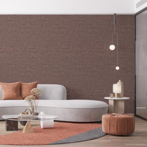 Reddish Brown Modern Concrete Wallpaper Peel and Stick Contact Paper 15.7"x472" - Image 6
