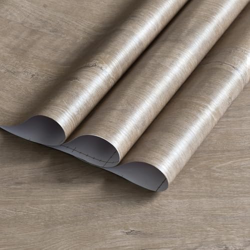 48x354in Extra Wide Light Wood Grain Wallpaper Peel and Stick Grey Oak Texture by TOTIO