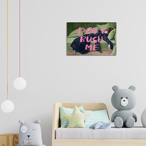 Vintage Don'T Rush Me Pink Graffiti Posters Preppy Style Maximalist Canvas Wall - Image 2