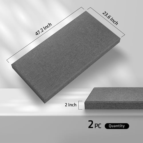 2 Pack Acoustic Panel 47.2"x23.6" Soundproof Fiberglass Panel, Charcoal Grey - Image 2
