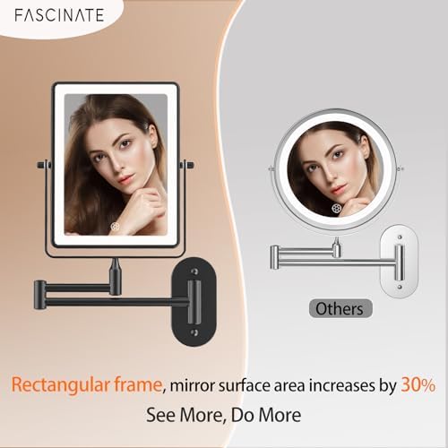 FASCINATE 8.7" 5000mAh Rechargeable Wall Mounted Makeup Mirror - Image 3