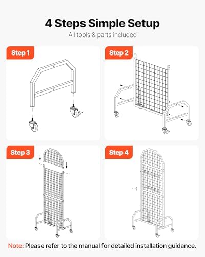 VEVOR 2 Packs Grid Wall Panels, 1.9 x 5.4 ft Wire Grid Panels Display Rack - Image 5