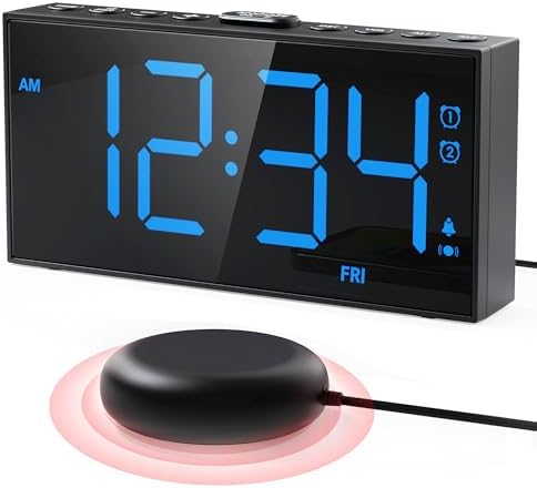 Vibrating Alarm Clock for Heavy Sleepers by PPLEE