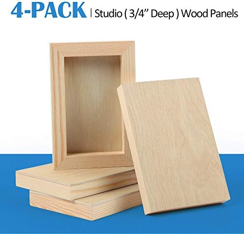 Falling in Art 4 Pack 4x6’’ Unfinished Birch Wood Panels Kit - Image 5