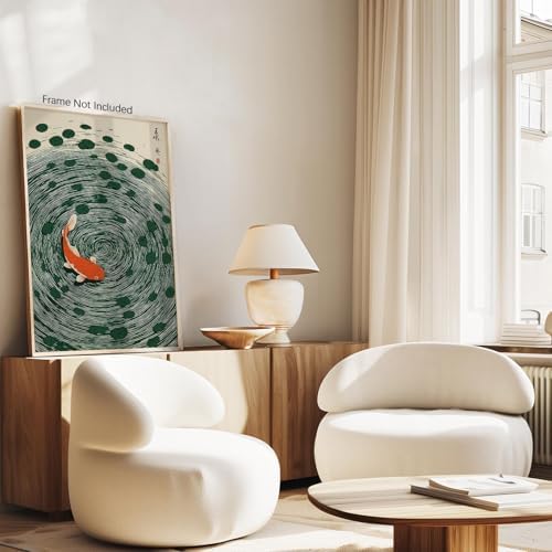 Japanese Koi Fish Poster Oriental Asian Lucky Carp Canvas Wall Art Vintage - Image 6