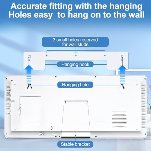 18.6" Extra Large Amotic Digital Wall Clock Battery Operated Alarm Clock - Image 6
