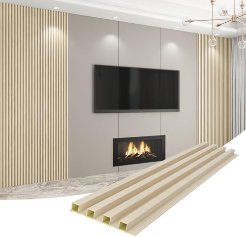 Slat Wall Panel 8-Pack, 118’’x6.1’’, Natural Wood by Unknown