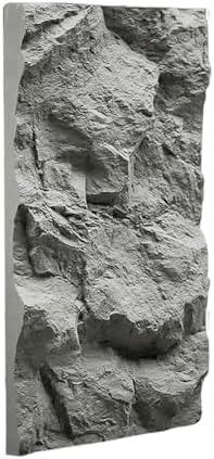 Easy Cut 3D Faux Stone Wall Panels Gray, Lightweight PU Decorative Walls by YXXSDP