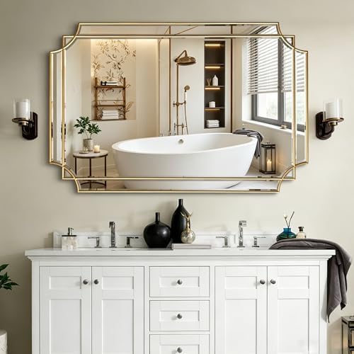 48"x32" Large Rectangle Beveled Mirror - Image 6