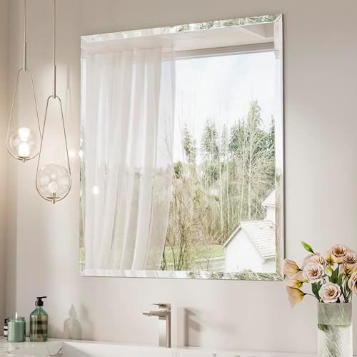 Keonjinn 30 x 36 Inch Frameless Bathroom Mirror by Keonjinn