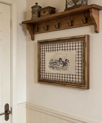 Vintage Gold Framed Wall Art Vintage Duck Wall Art Rustic Farmhouse Brown - Image 5