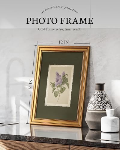 VIYYIEA Vintage Gold Framed Wall Art, Aesthetic Botanical Violet Flower Herb - Image 2