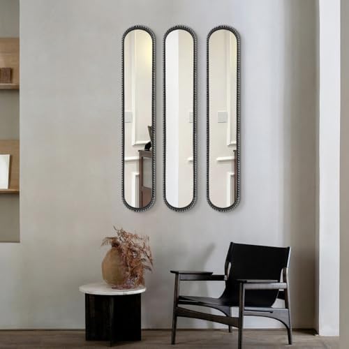 Long Narrow Decorative Wall Mirror, Skinny Oval Mirror by Unknown