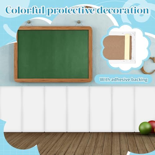 Hahafelt 8 Pack Wall Padding Headboard 15.75" x 7.87" x 1.18" White - Image 3