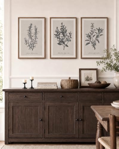 InSimSea Large 3 Pieces Botanical Wall Art, Vintage Herb Canvas Prints - Image 5