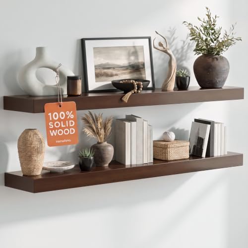 Homeforia 36 Inch Floating Shelves, High-End Solid Pine Wood by Homeforia