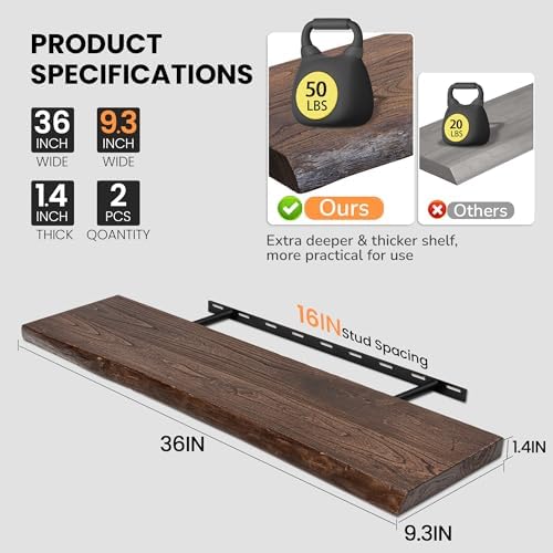 Floating Shelves for Wall, Heavy-Duty Floating Shelves - Image 4