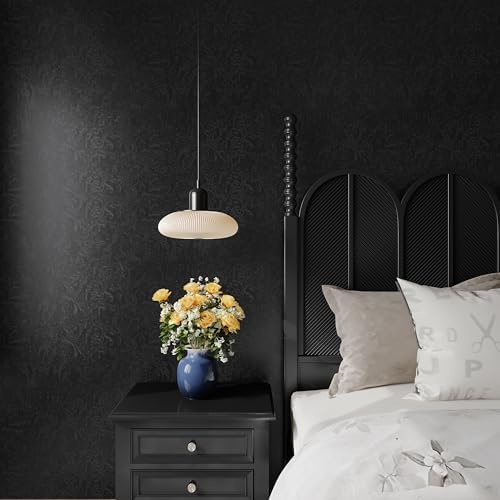 Abyssaly Black Textured Peel and Stick Wallpaper Gothic Contact Paper - Image 4