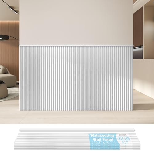 Art3d 79.3 x 40.7 Inch Beaded Wainscoting Wall Panel, 22.38 sq.ft by Art3d
