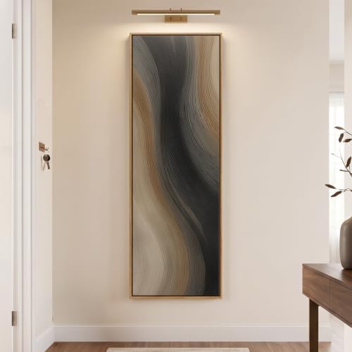 Large Framed Neutral Black Brown Abstract Wall Art - Image 3
