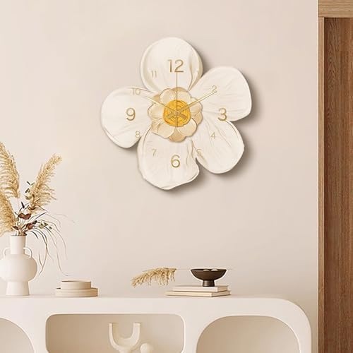 Ergocar Wall Clock, Art Deco Crystal Porcelain Flower Modern Wall Clock - Image 2